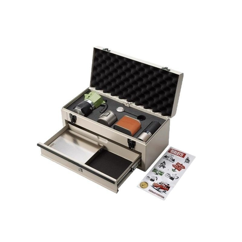 Coffee Equipment Gift Set - キャンプ用コーヒーボックス、モカポット、アウトドアギフトボックス、コーヒーキャンプ用品フルセット