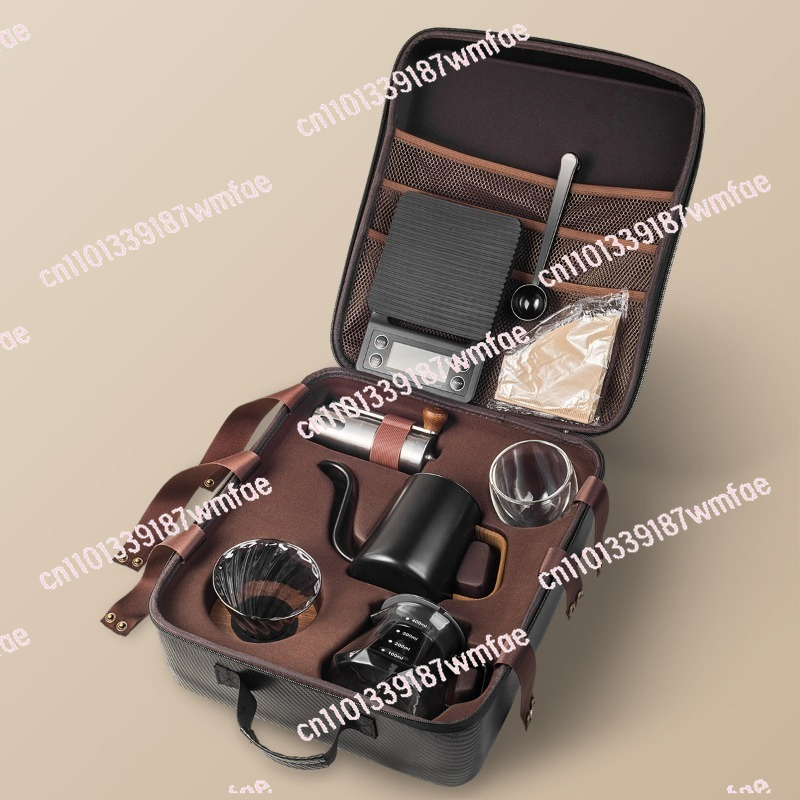 Coffee Equipment Gift Set - 手作りコーヒー器具セット、アウトドアキャンプ用コーヒー器具、ポータブルトラベルスーツケースギフトボックスのフルセット
