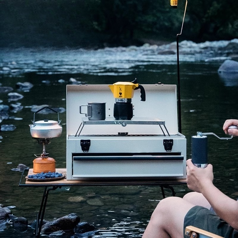 キャンプ用コーヒーボックス、モカポット、アウトドアギフトボッ - Coffee Equipment Gift Set のレビューと価格