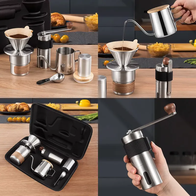 手淹れコーヒーセット アウトドアキャンプ旅行用コーヒー器具  - Coffee Equipment Gift Set のレビューと価格