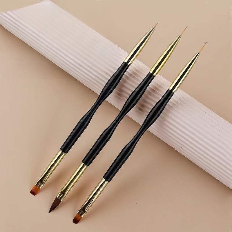 極細彫刻、線描、フック＆ループブラシ付きのダブルヘッドネイル - Group Head Brush のレビューと価格