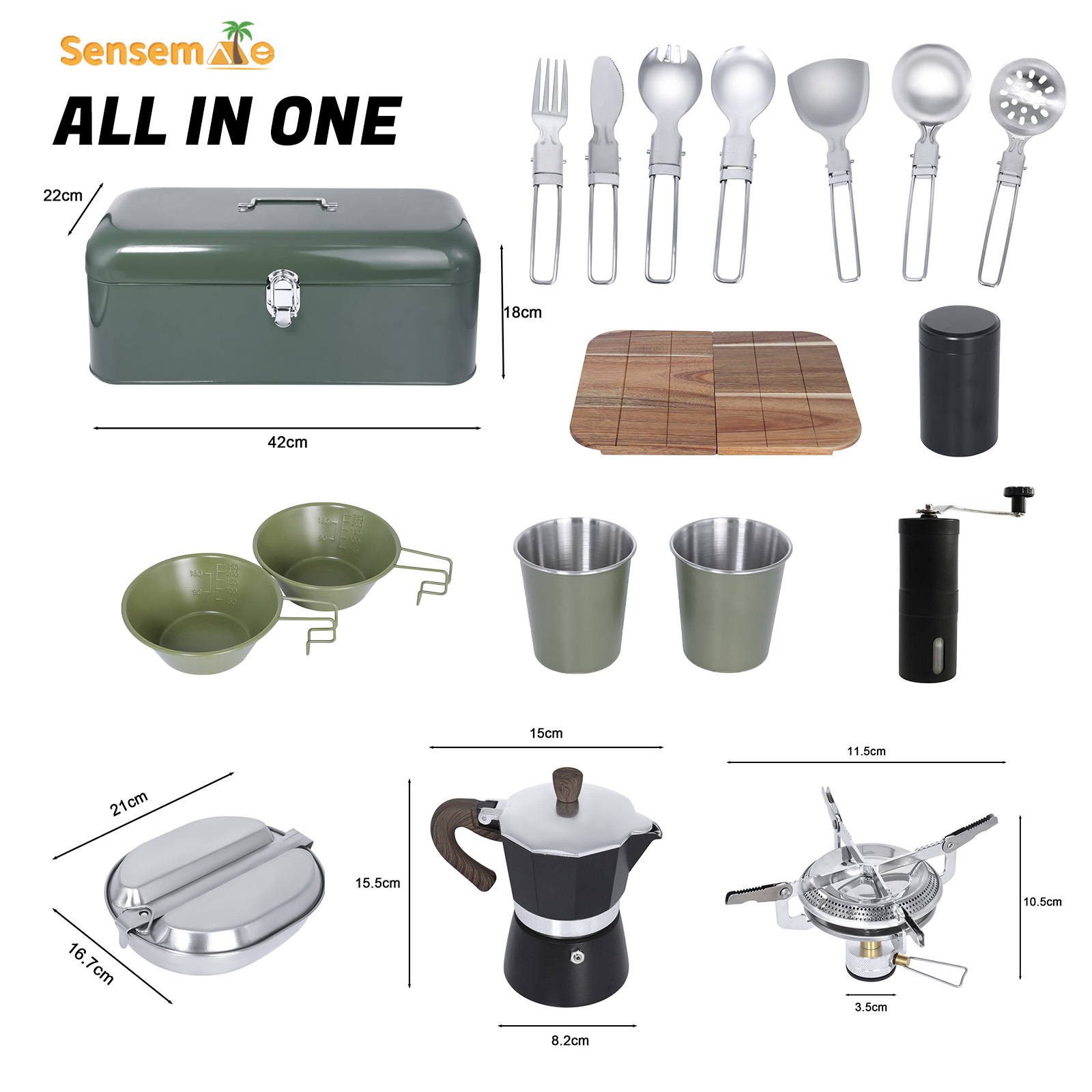グランピングキャンプ調理器具セットアウトドアキッチンボックス - Coffee Equipment Gift Set のレビューと価格