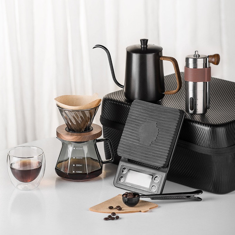 手淹れコーヒーセット アウトドアキャンプ用コーヒー器具 フル - Coffee Equipment Gift Set のレビューと価格