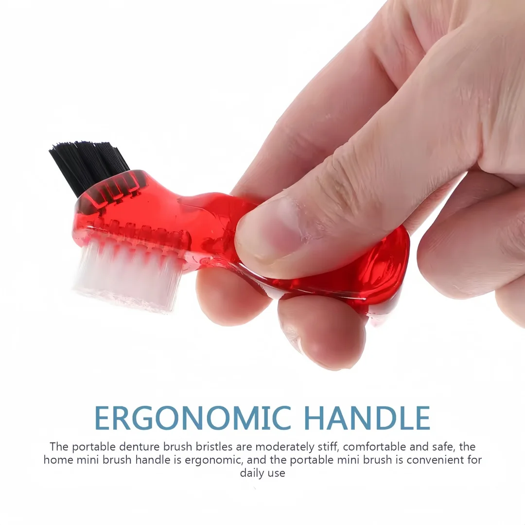 4 個義歯クリーニングブラシポータブルダブルヘッド多機能入れ - Group Head Brush のレビューと価格
