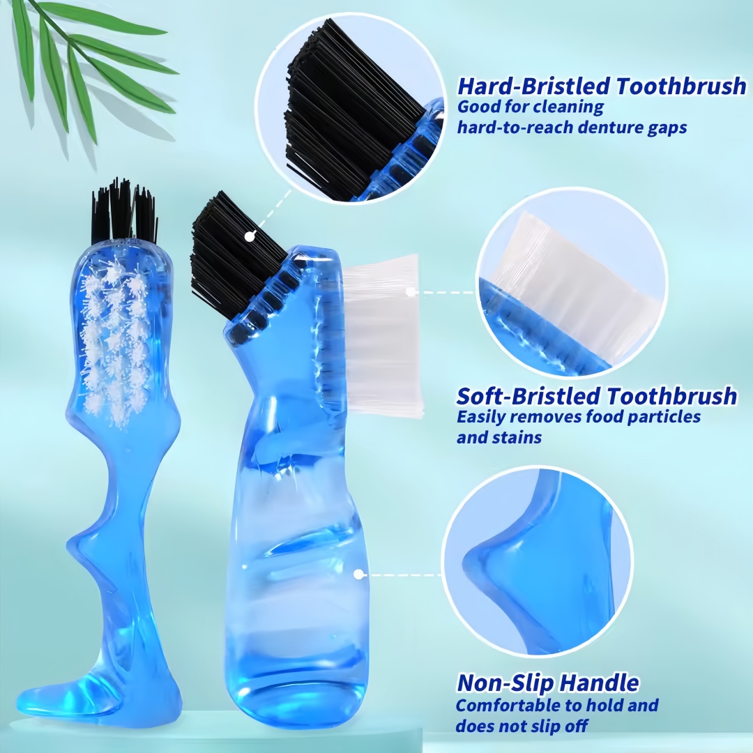 4 個義歯クリーニングブラシポータブルダブルヘッド多機能入れ - Group Head Brush のレビューと価格