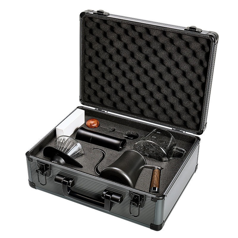 旅行用ポータブル手淹れコーヒー器具セット、豆挽き器フィルター - Coffee Equipment Gift Set のレビューと価格